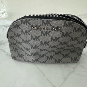 Michael Kors Silver and Gray Logo Pouch